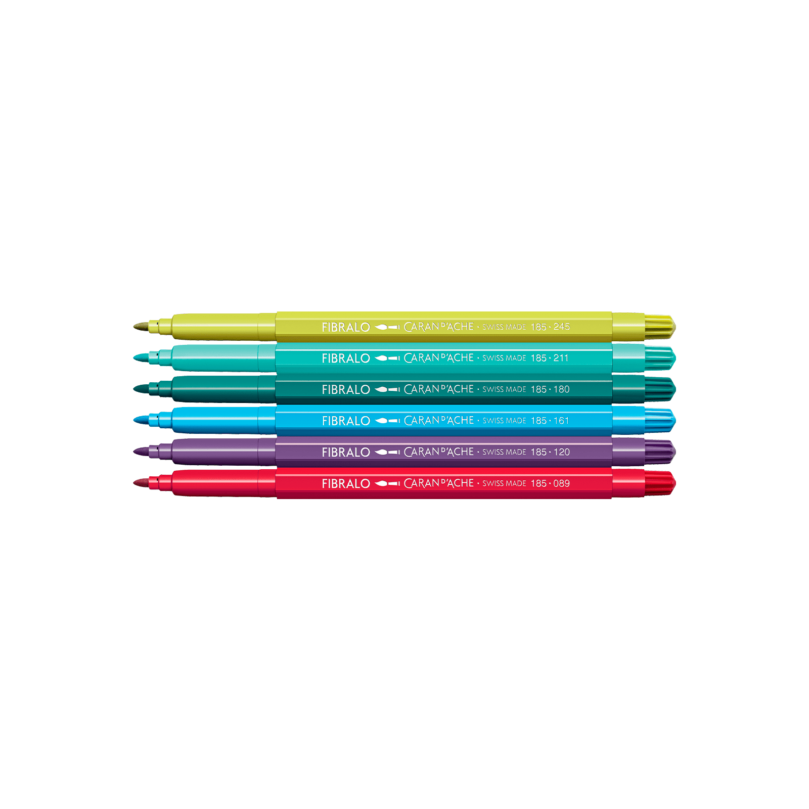 Feutres aquarellables FIBRALO - Set 6 couleurs Kawaii Funny Monsters - CARAN D'ACHE