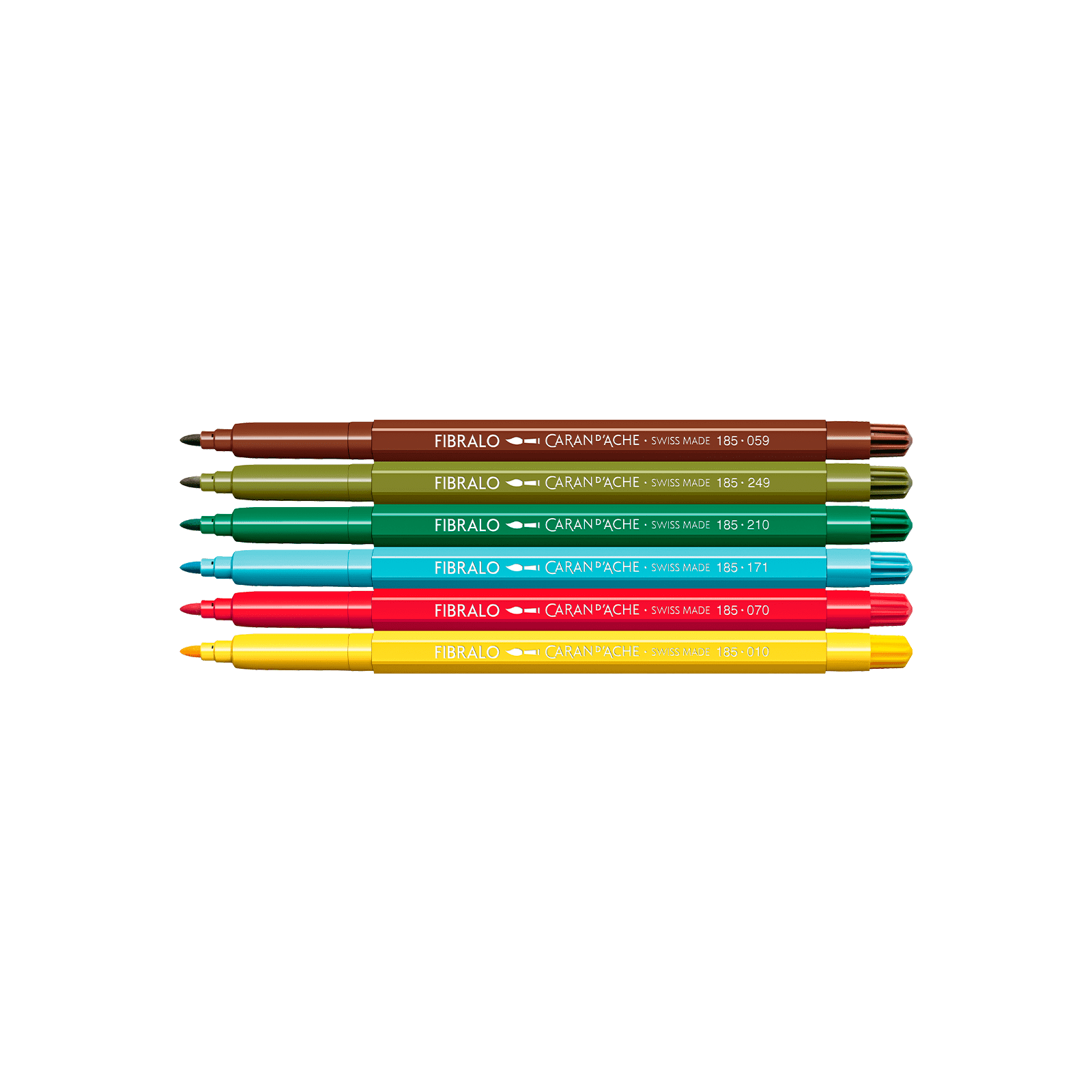 Feutres aquarellables FIBRALO - Set 6 couleurs Kawaii Swiss Mountains - CARAN D'ACHE