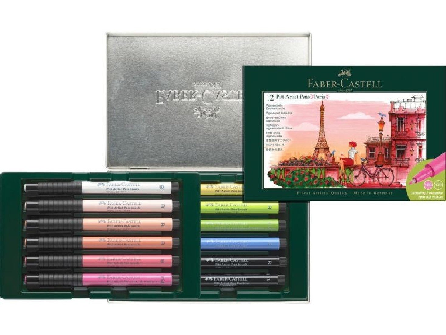 Feutres pigmentés PITT ARTIST PEN Paris - Coffret 12 pièces - FABER - CASTELL - 4005402671366