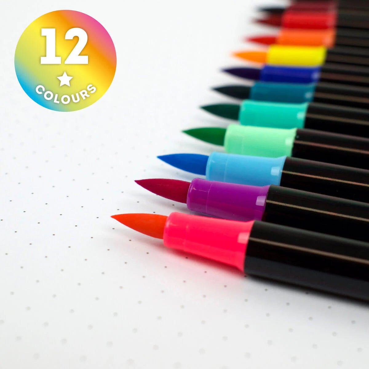 Feutres pinceaux BRUSH MARKERS Bright Colours - Étui 12 couleurs - LEGAMI - 8054320561248