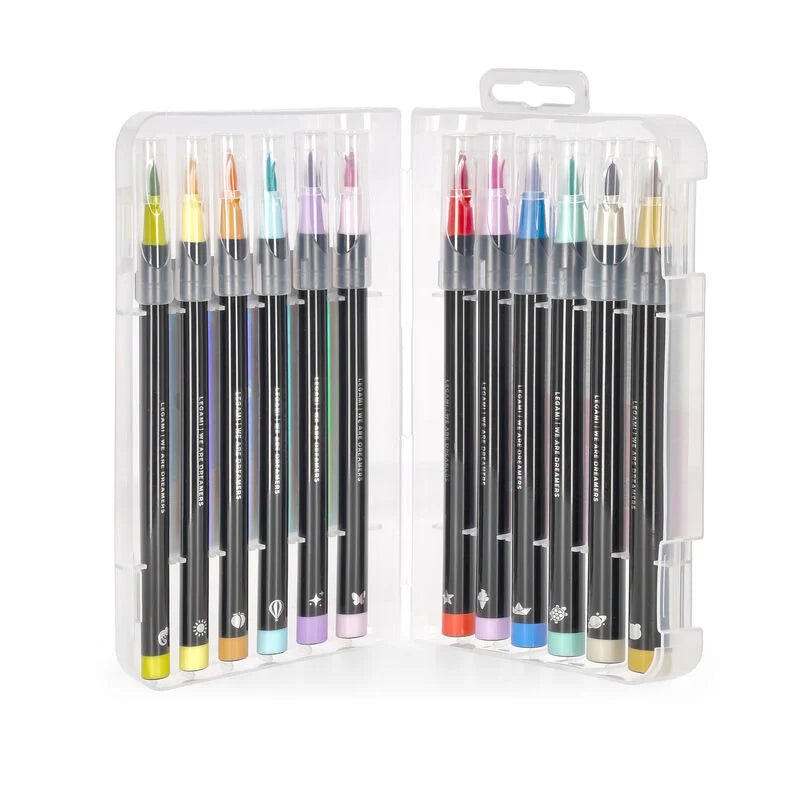 Feutres pinceaux BRUSH MARKERS Pastel Colours - Étui 12 couleurs - LEGAMI - 8052694010423