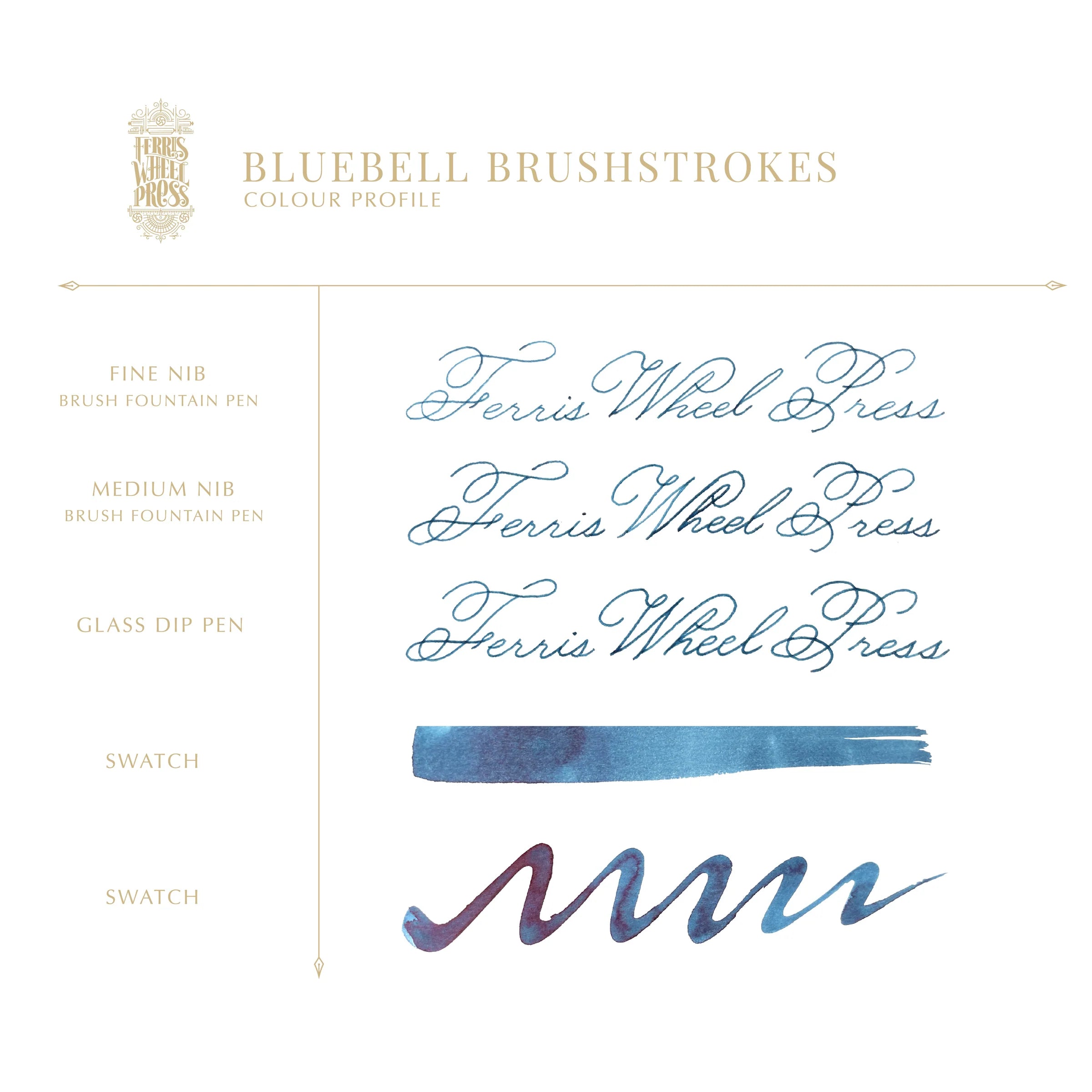 Flacon d'encre FERRIS WHEEL PRESS - Everyday Ink - Bluebell Brushstrokes (38ml) - 