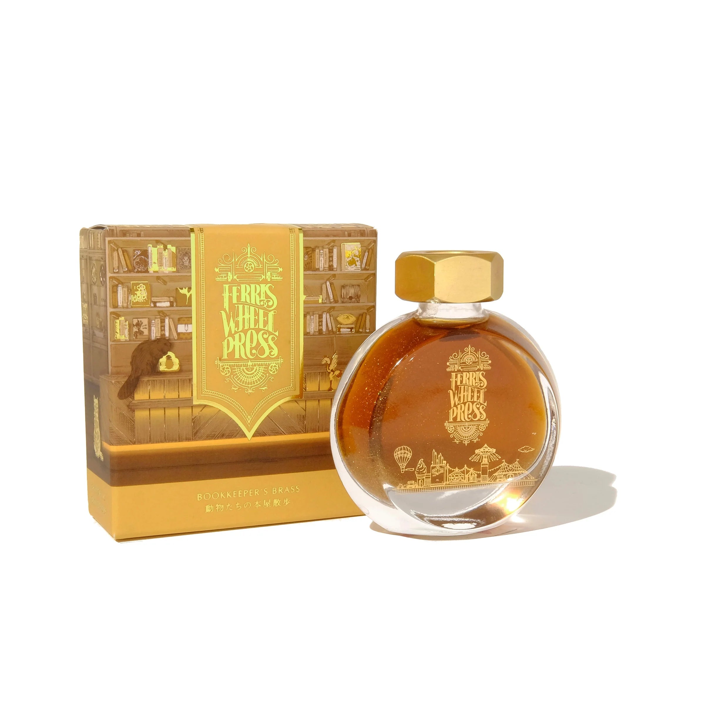 Flacon d'encre FERRIS WHEEL PRESS - Everyday Ink | Curious Collaborations Series | Ginza Tsutaya Books - Bookkeeper's Brass (38ml) - 