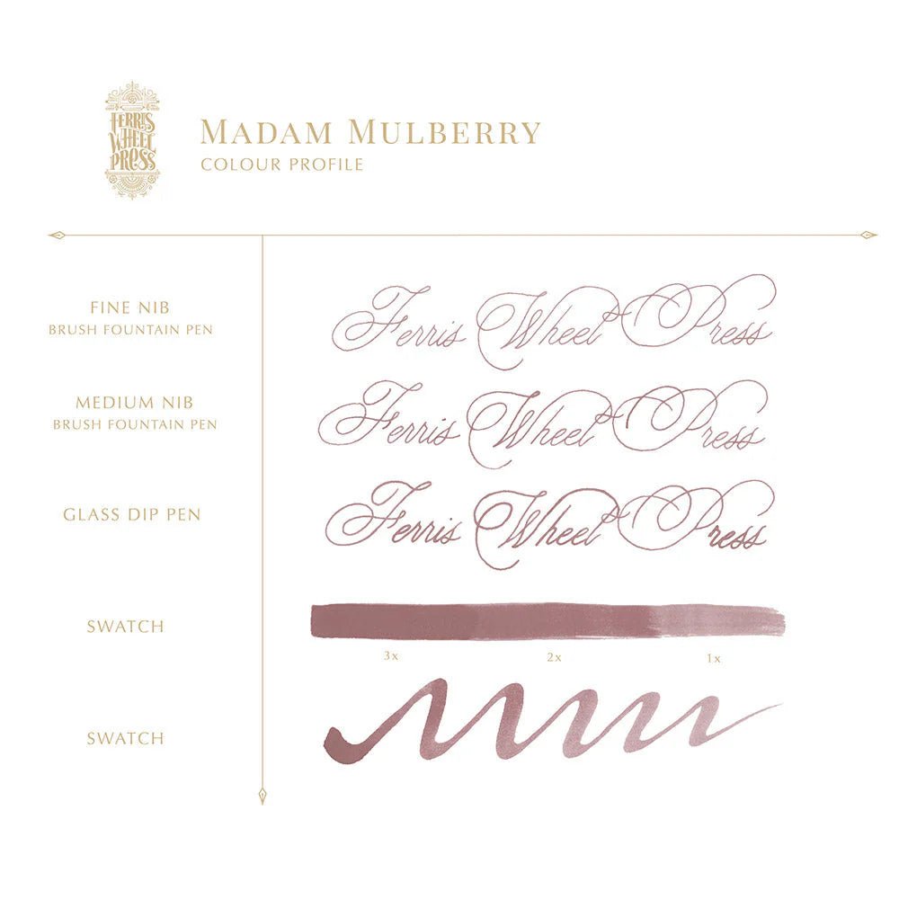 Flacon d'encre FERRIS WHEEL PRESS - Everyday Ink - Madam Mulberry (38ml) - 818351000323