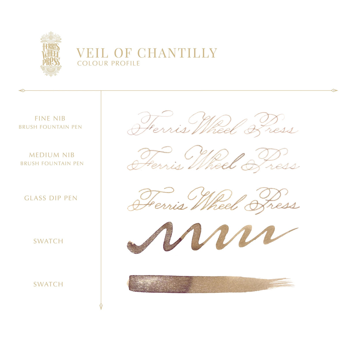 Flacon d'encre FERRIS WHEEL PRESS - Everyday Ink - Veil of Chantilly (38ml) - 818351006417