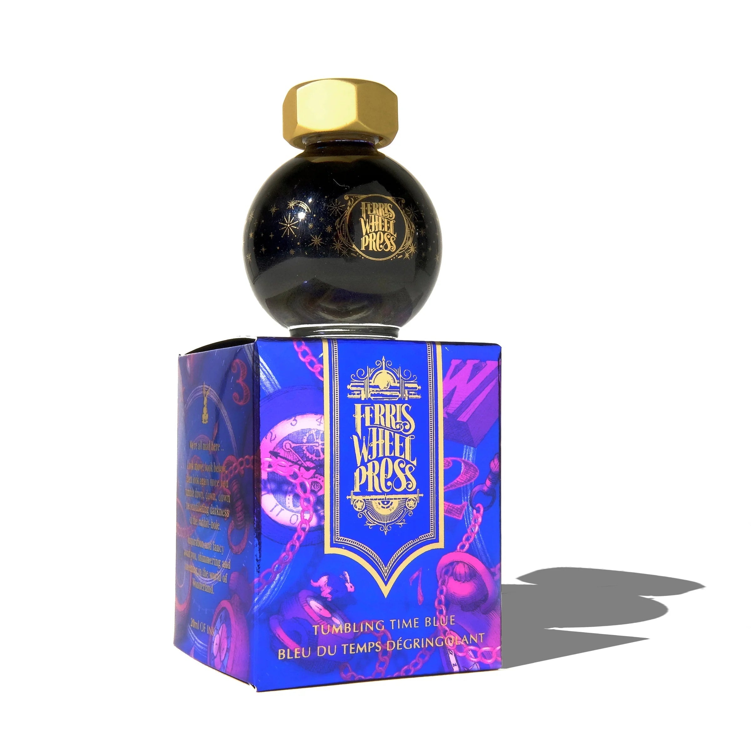 Flacon d'encre FERRIS WHEEL PRESS - FerriTales - Down the Rabbit Hole | Tumbling Time Blue (20ml) - 