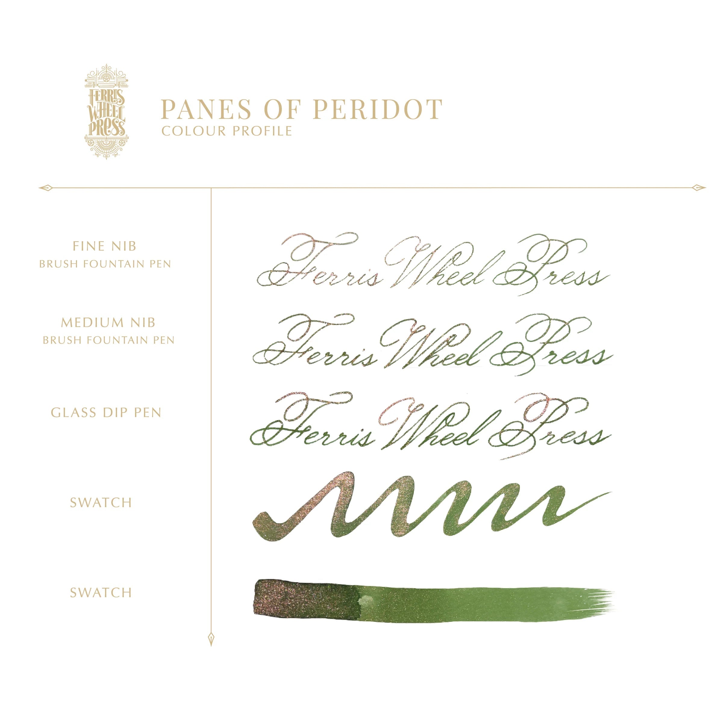 Flacon d'encre FERRIS WHEEL PRESS - FerriTales - The Book of Knights Series | Panes of Peridot (20ml) - 