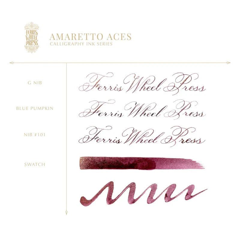 Flacon d'encre FERRIS WHEEL PRESS - Professional Calligraphy Ink - Amaretto Aces (28ml) - 818351005472