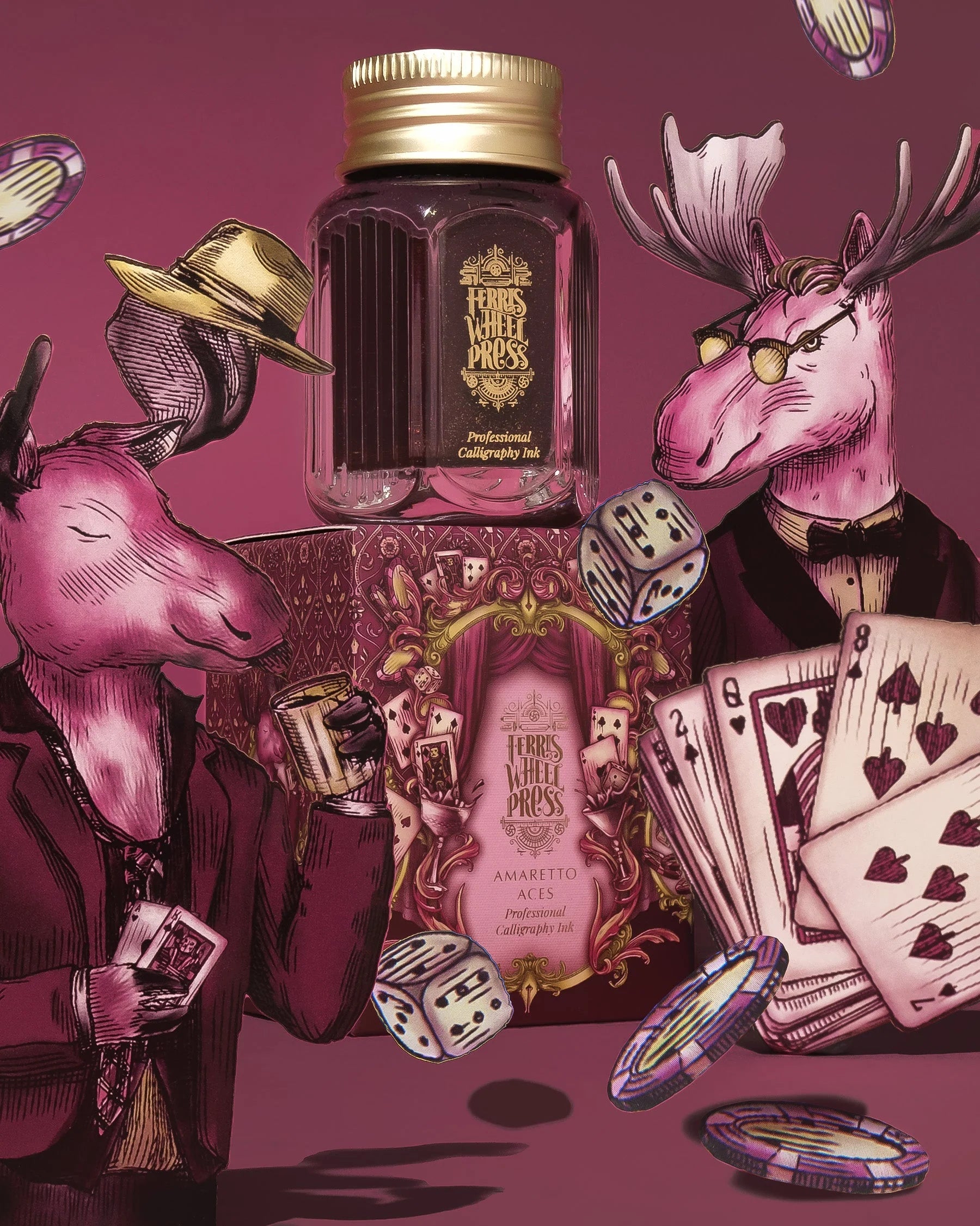 Flacon d'encre FERRIS WHEEL PRESS - Professional Calligraphy Ink - Amaretto Aces (28ml) - 818351005472