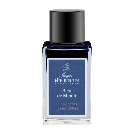 Flacon d'encre JACQUES HERBIN - Les Encres Essentielles - Bleu de Minuit (15ml) - 3188555171196