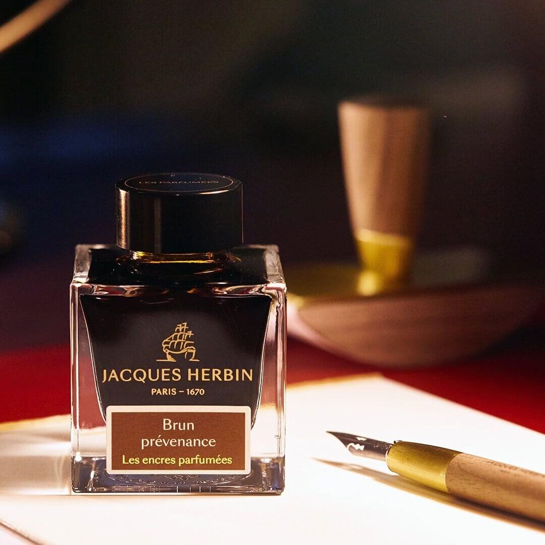 Flacon d'encre JACQUES HERBIN - Les Encres Parfumées - Brun Prévenance - 50 ml - 3188556147473