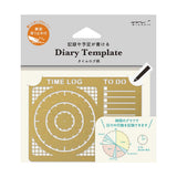 Pochoir MIDORI Template - Motif Journal de bord