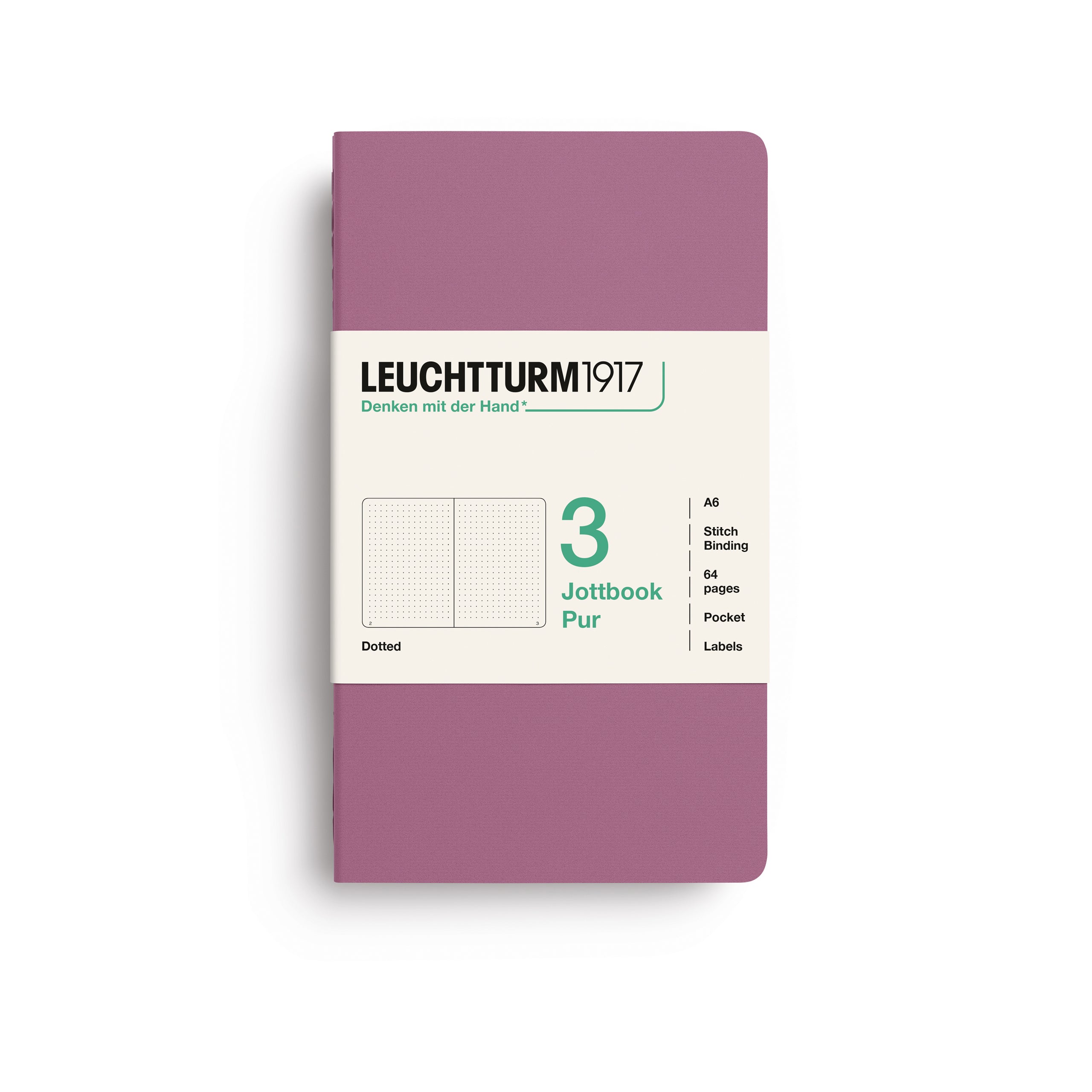 Carnet LEUCHTTURM1917 Jottbook Pur - A6 - Softcover - Pointillé - Dusty Rose