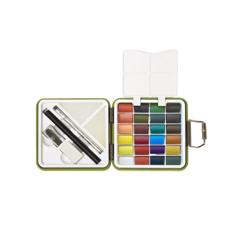 Kit d'aquarelle de voyage PAPIER TIGRE - Olive - 3700876815476