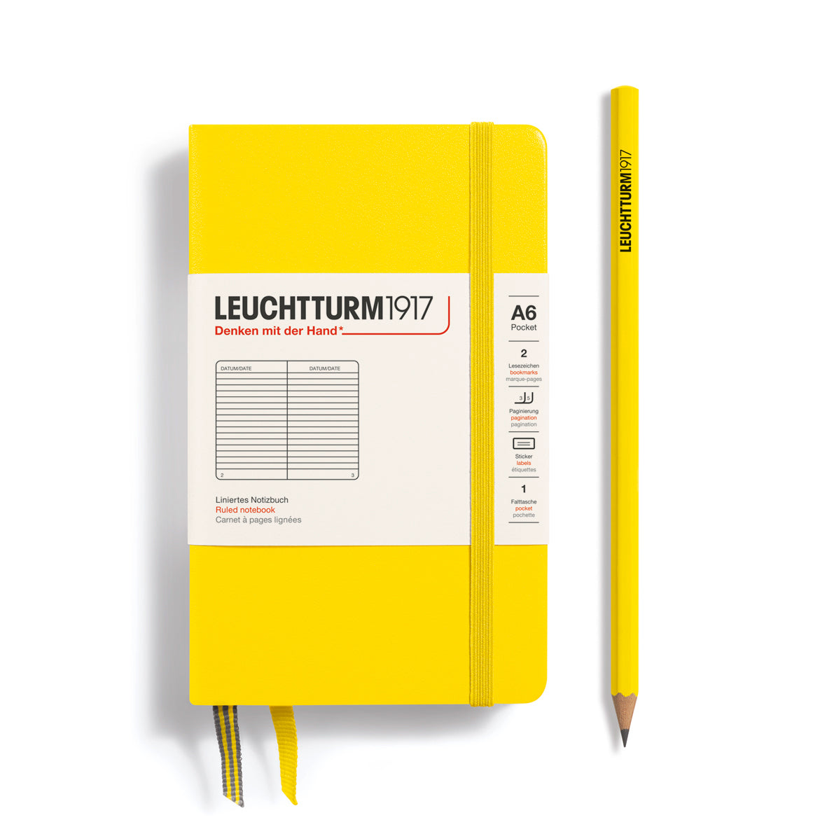 Leuchtturm1917 Carnet Classic Rigide Ligné A6 / Ligné / Lemon 4004117424816