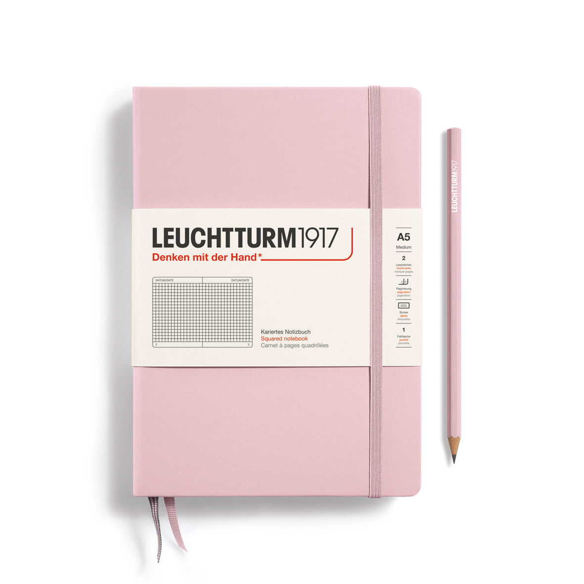 Leuchtturm1917 Carnet Classic Rigide Quadrillé A5 / Quadrillé / Powder 4004117569913