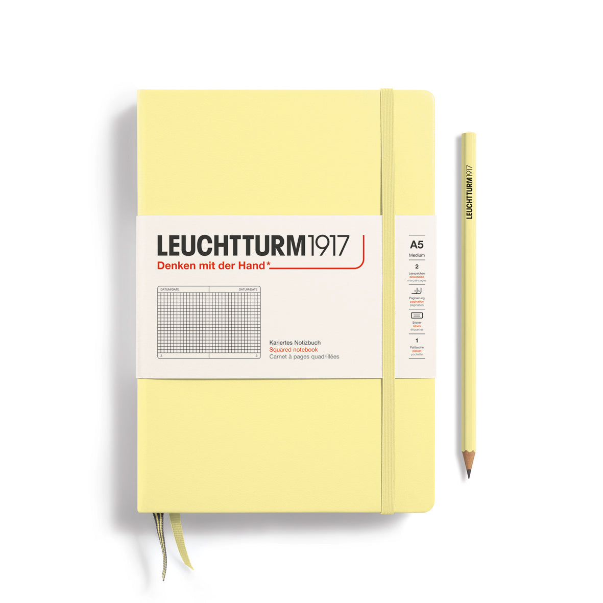Leuchtturm1917 Carnet Classic Rigide Quadrillé A5 / Quadrillé / Vanilla