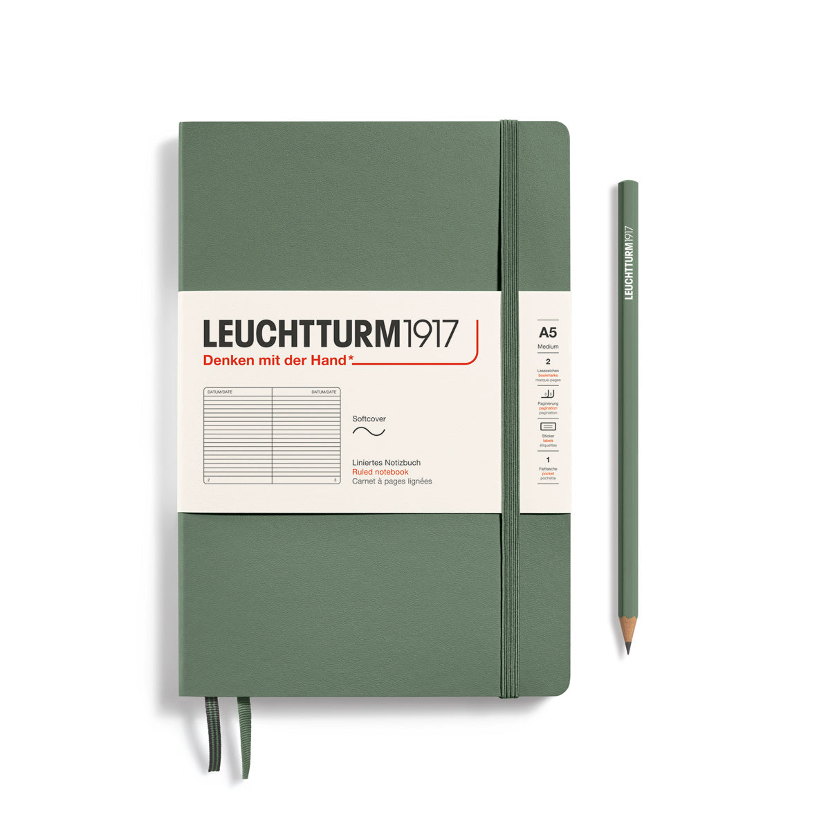 Leuchtturm1917 Carnet Classic Souple Ligné A5 / Ligné / Olive 4004117609541