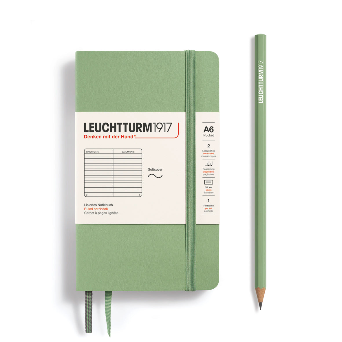 Leuchtturm1917 Carnet Classic Souple Ligné A6 / Ligné / Sage 4004117593512