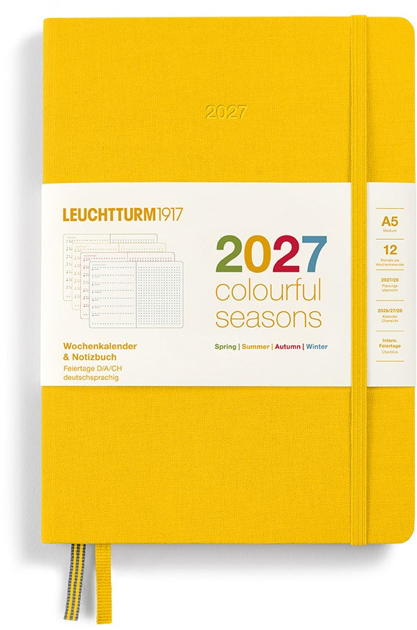 Agenda Colourful Seasons Edition 2027 LEUCHTTURM1917, Anglais - A5 - Hardcover - Yellow