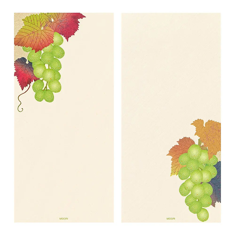 Papier à lettres MIDORI washi - 177 x 84 mm - Grappes de raisin