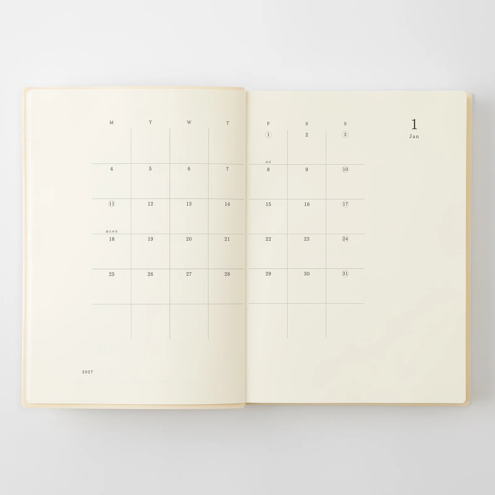 Agenda 2027 MD Notebook Diary 1 Day 1 Page - A5
