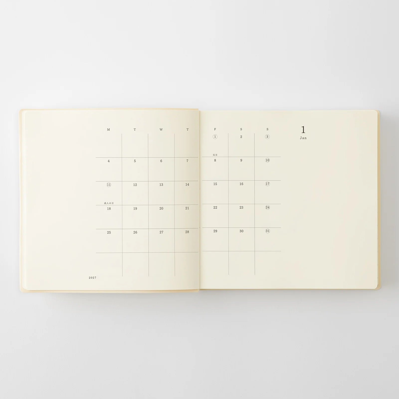 Agenda 2027 MD Notebook Diary 1 Day 1 Page - A5 Square