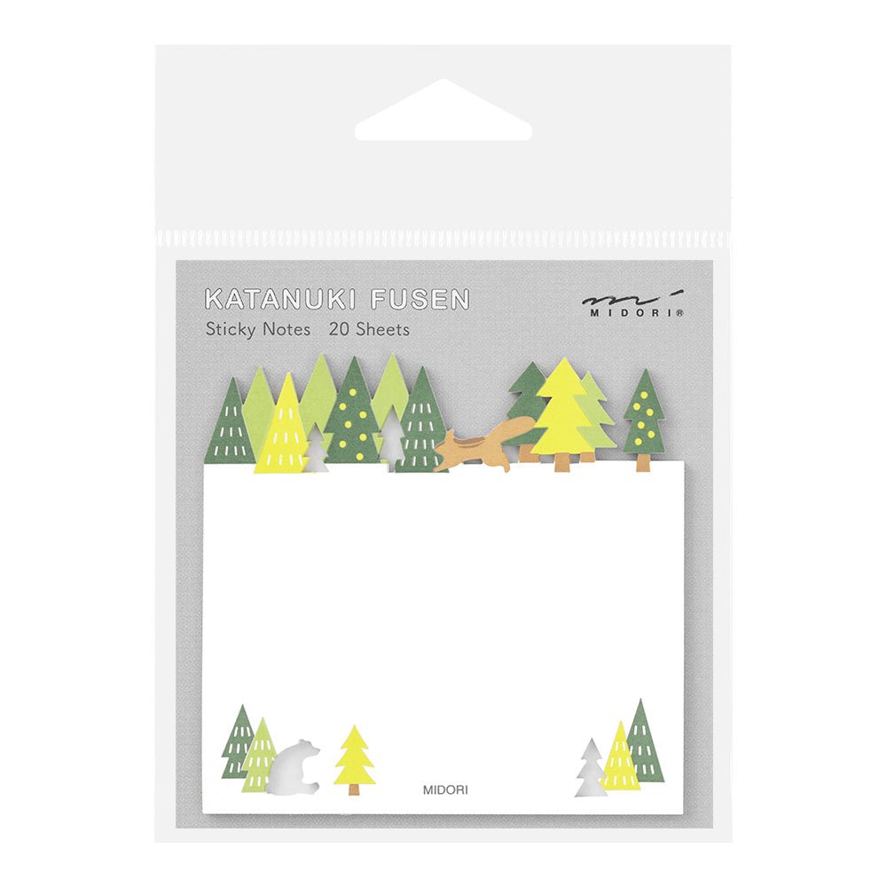Notes adhésives MIDORI Katanuki Fusen - Forêt - 