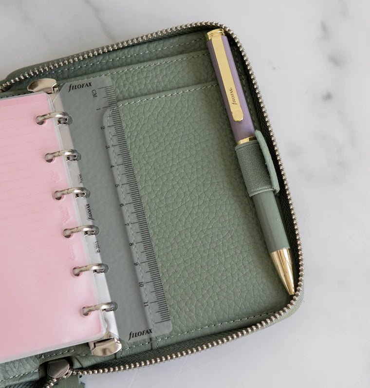 Organiseur FILOFAX Norfolk Zip - Pocket Compact - Sage - 5059145600694