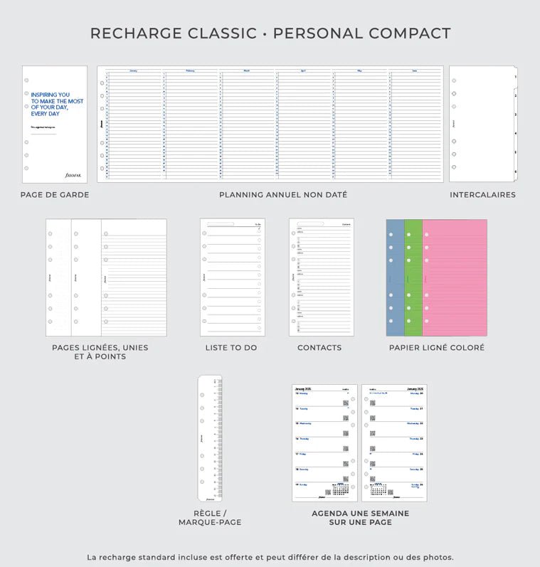 Organiseur FILOFAX Saffiano Zip - Personal Compact - Vista Blue - 5015142261740