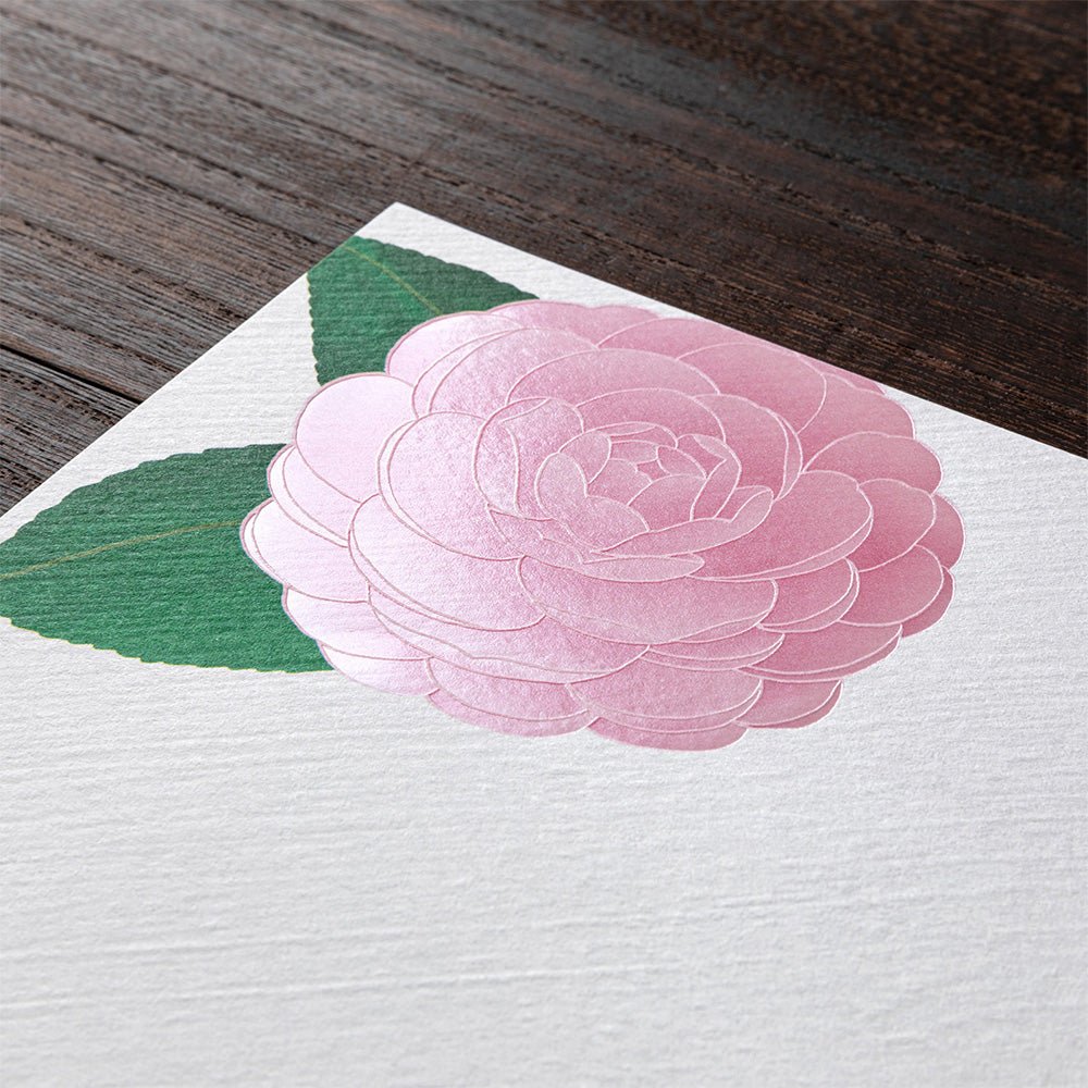 Papier à lettres MIDORI washi - 177 x 168 mm - Camelia Otome - 4902805810029