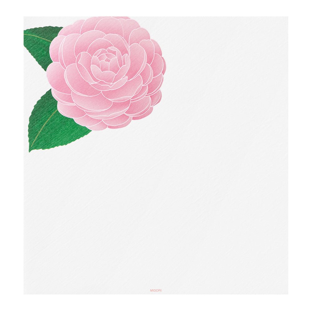 Papier à lettres MIDORI washi - 177 x 168 mm - Camelia Otome - 4902805810029
