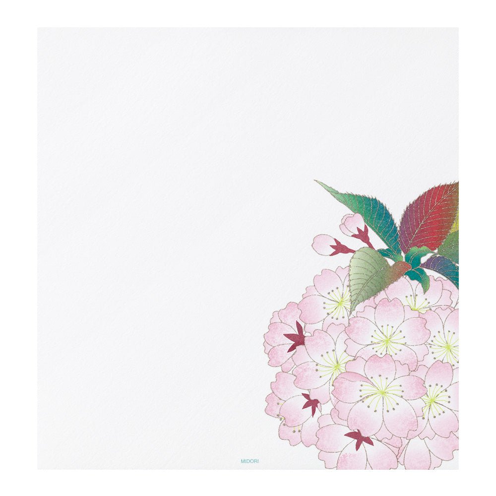 Papier à lettres MIDORI washi - 177 x 168 mm - Cerisier - 4902805871617