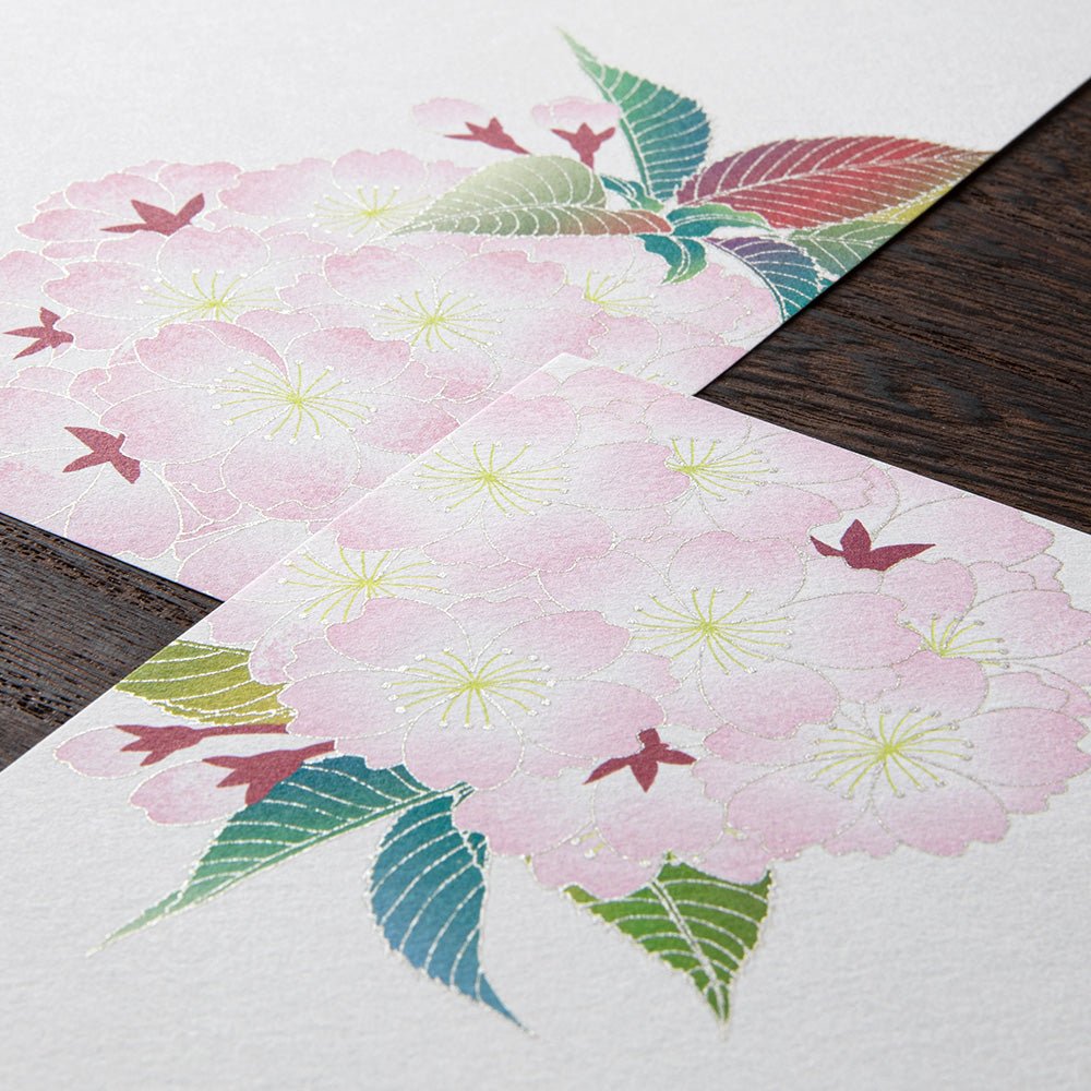 Papier à lettres MIDORI washi - 177 x 168 mm - Cerisier - 4902805871617
