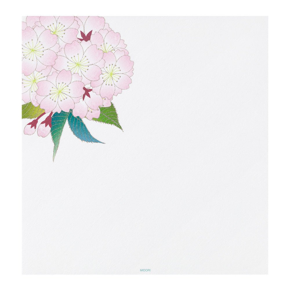 Papier à lettres MIDORI washi - 177 x 168 mm - Cerisier - 4902805871617