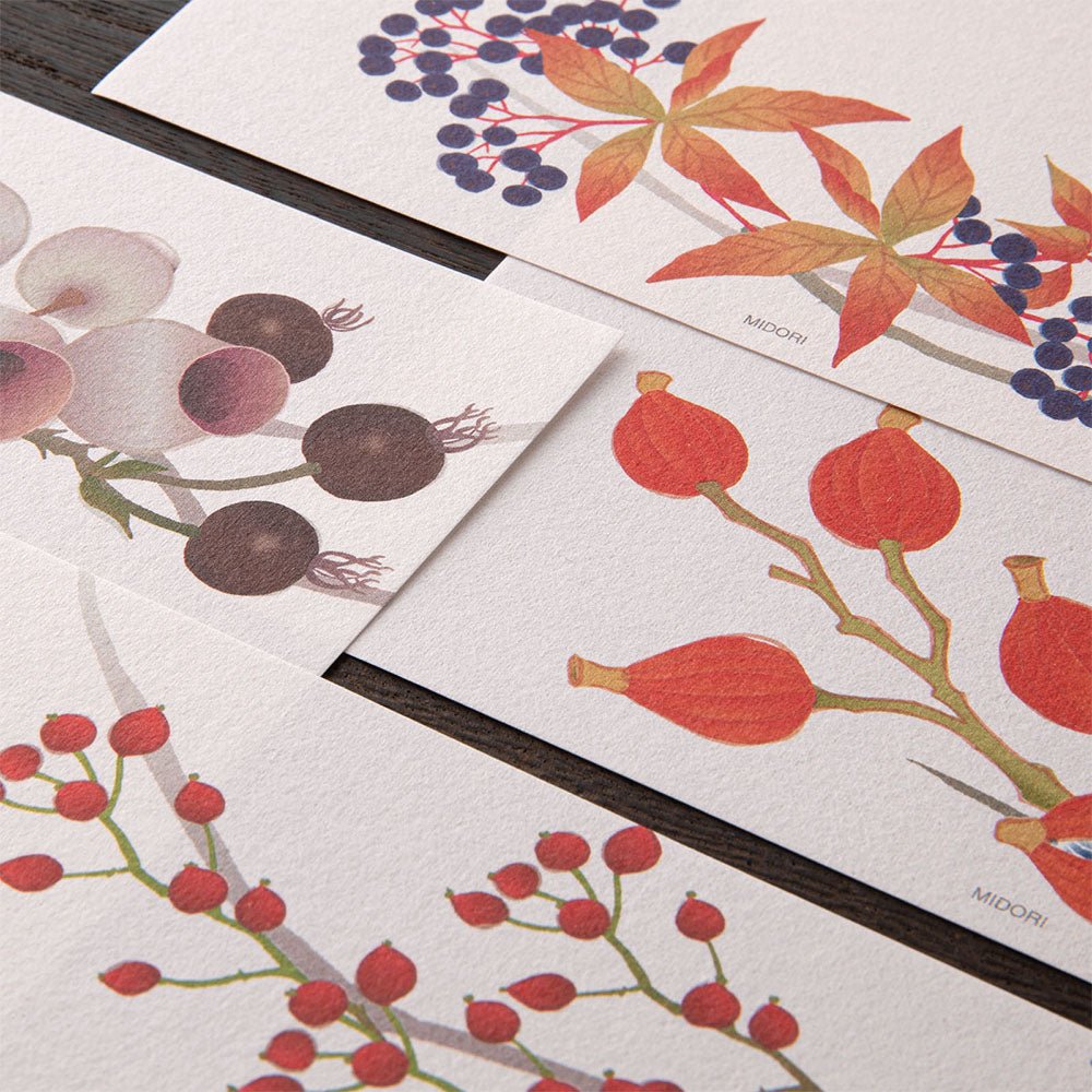 Papier à lettres MIDORI washi - 177 x 168 mm - Couronne d’Automne - 4902805871778