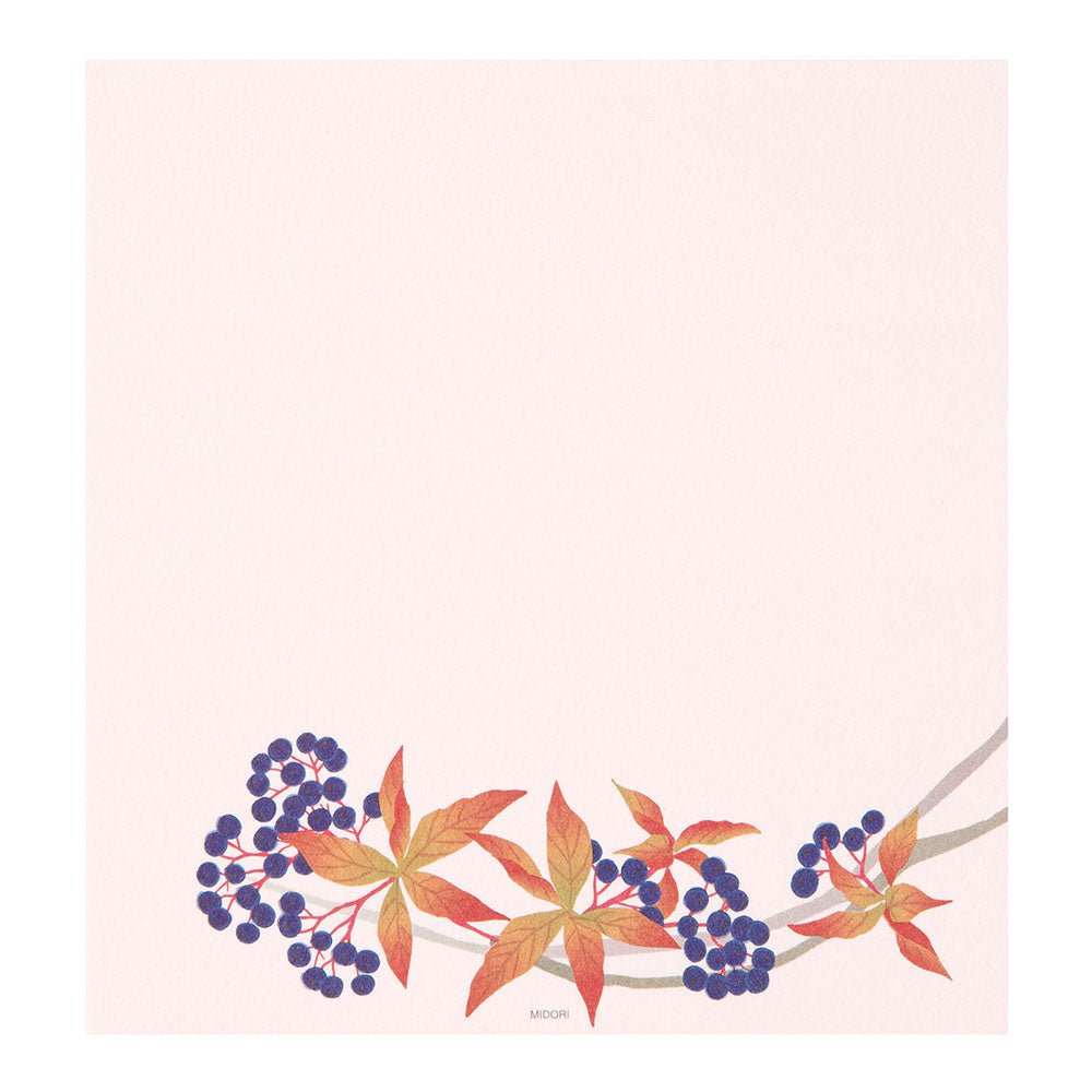 Papier à lettres MIDORI washi - 177 x 168 mm - Couronne d’Automne - 4902805871778