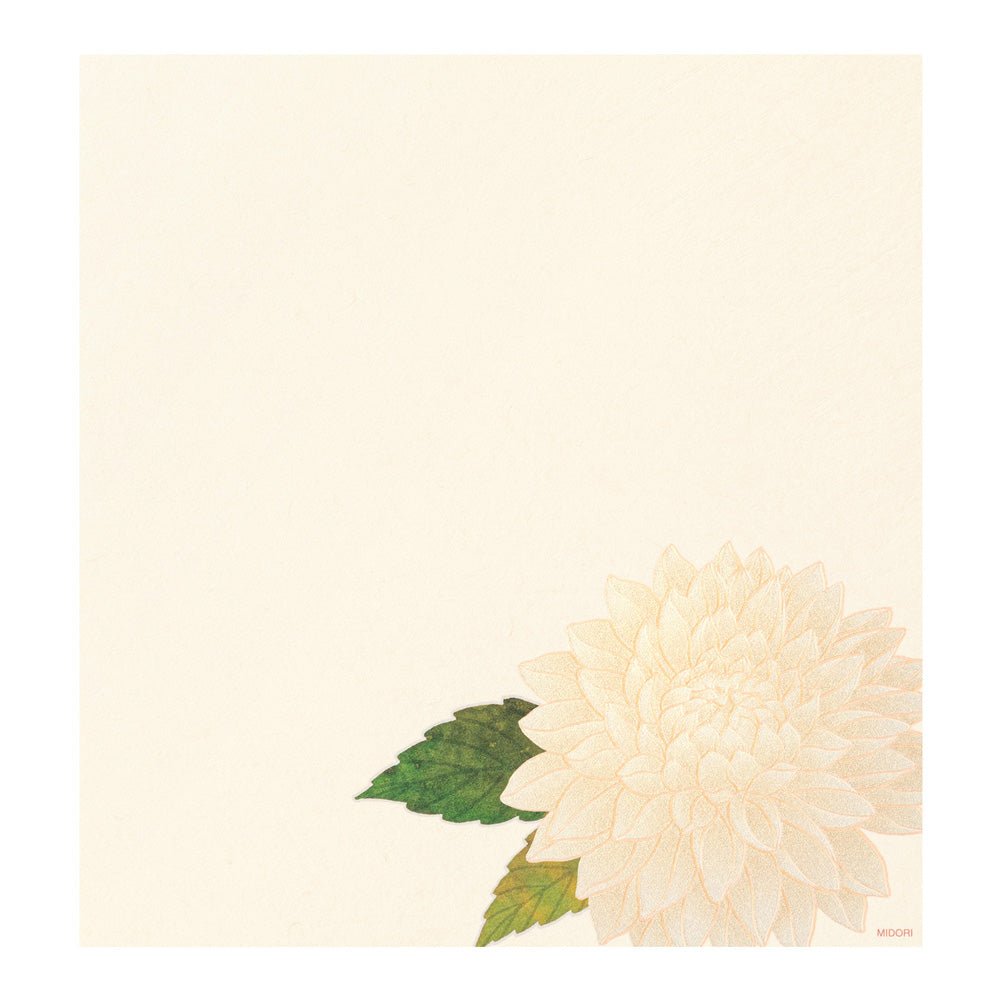 Papier à lettres MIDORI washi - 177 x 168 mm - Dahlias - 4902805810371