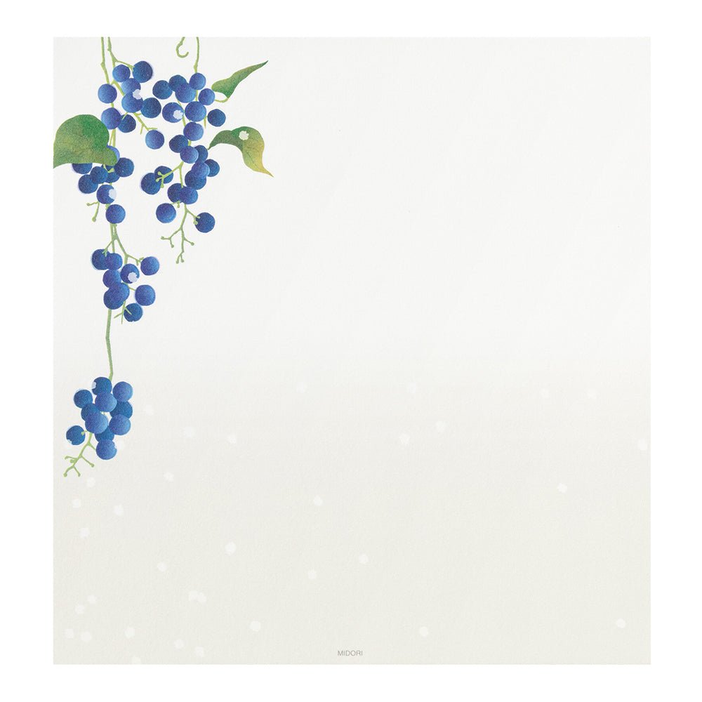 Papier à lettres MIDORI washi - 177 x 168 mm - Fruits d'Hiver - 4902805810005