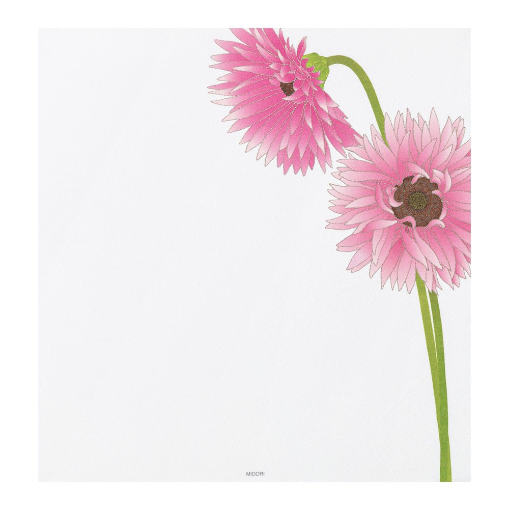 Papier à lettres MIDORI washi - 177 x 168 mm - Gerbera - 4902805871631