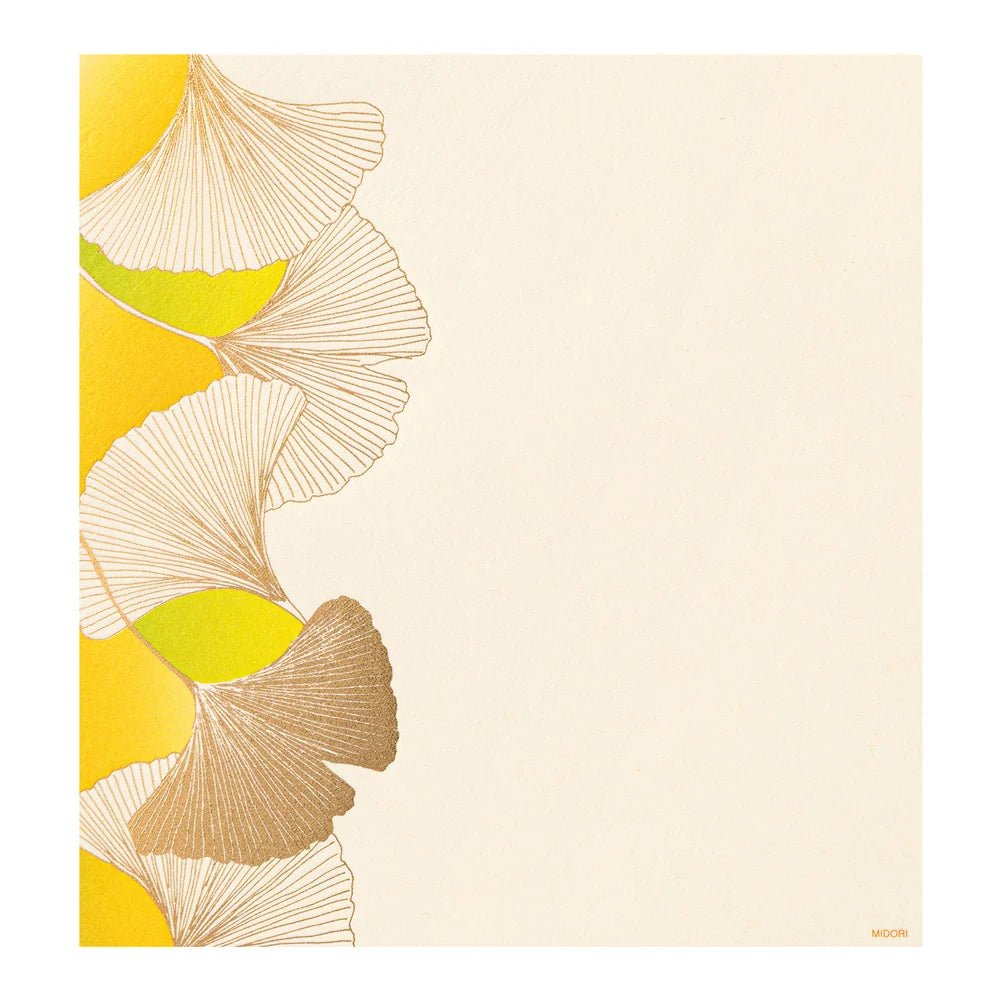 Papier à lettres MIDORI washi - 177 x 168 mm - Ginkgo - 4902805810357