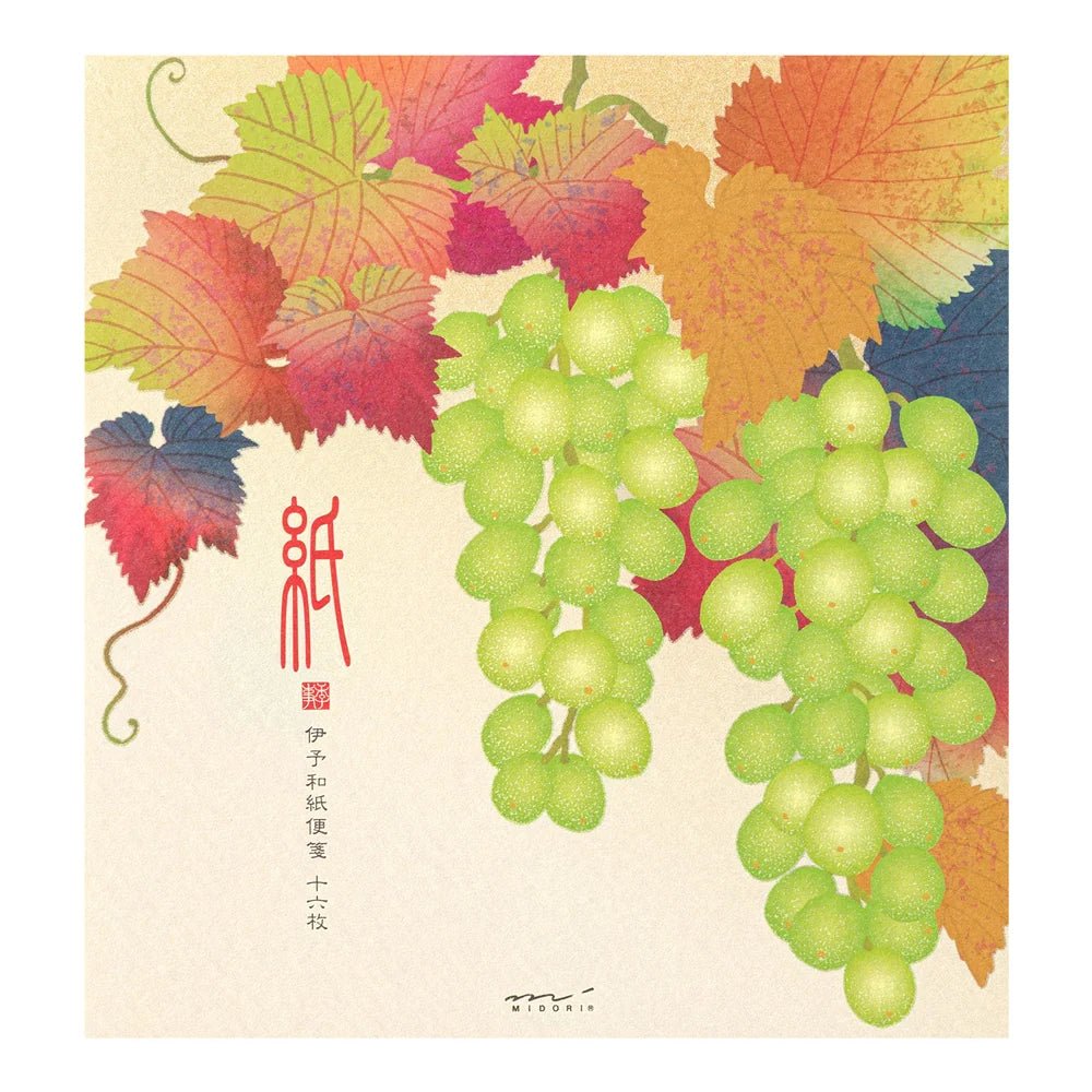 Papier à lettres MIDORI washi - 177 x 168 mm - Grappes de raisin - 4902805810395
