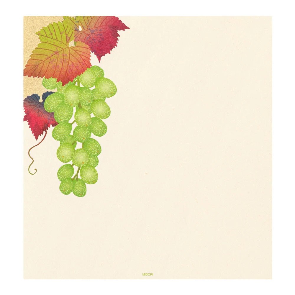 Papier à lettres MIDORI washi - 177 x 168 mm - Grappes de raisin - 4902805810395