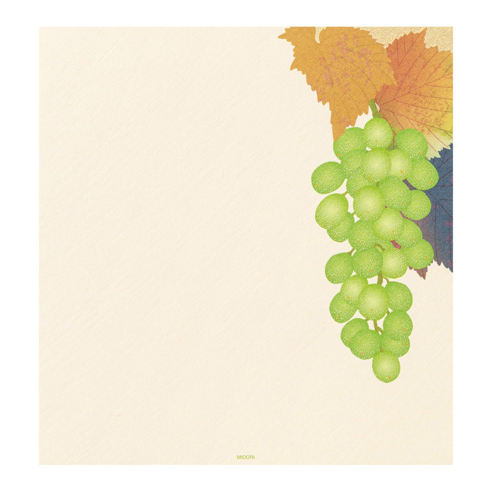 Papier à lettres MIDORI washi - 177 x 168 mm - Grappes de raisin - 4902805810395