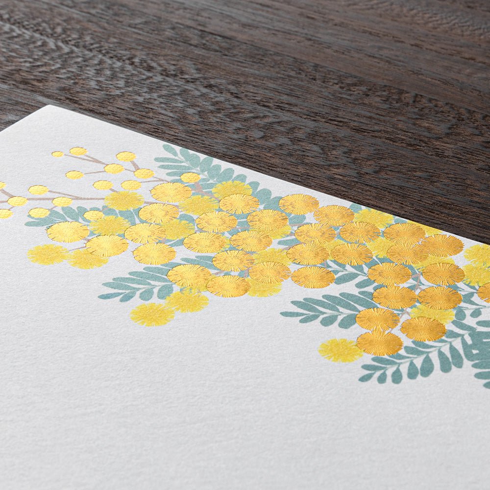 Papier à lettres MIDORI washi - 177 x 168 mm - Mimosa - 4902805871594