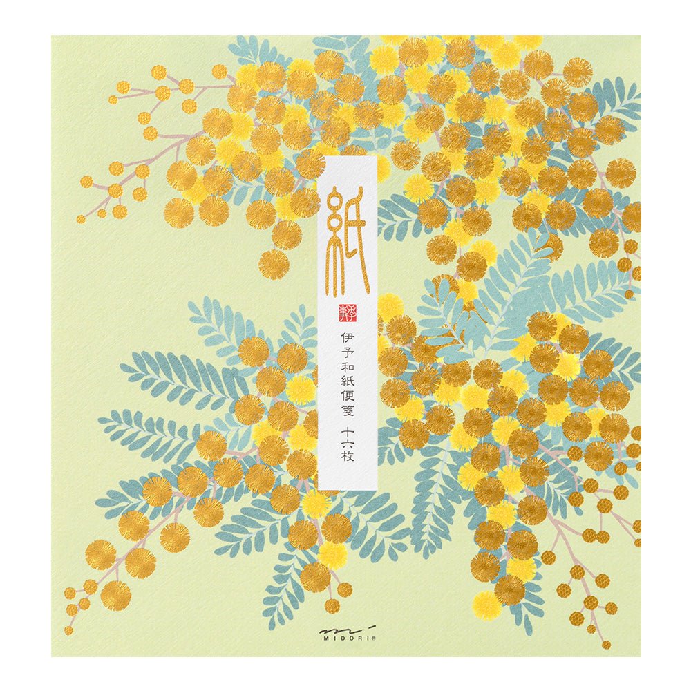 Papier à lettres MIDORI washi - 177 x 168 mm - Mimosa - 4902805871594