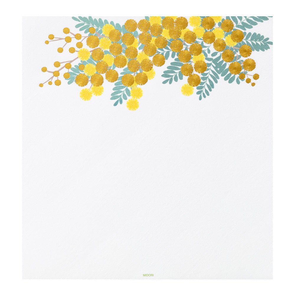 Papier à lettres MIDORI washi - 177 x 168 mm - Mimosa - 4902805871594