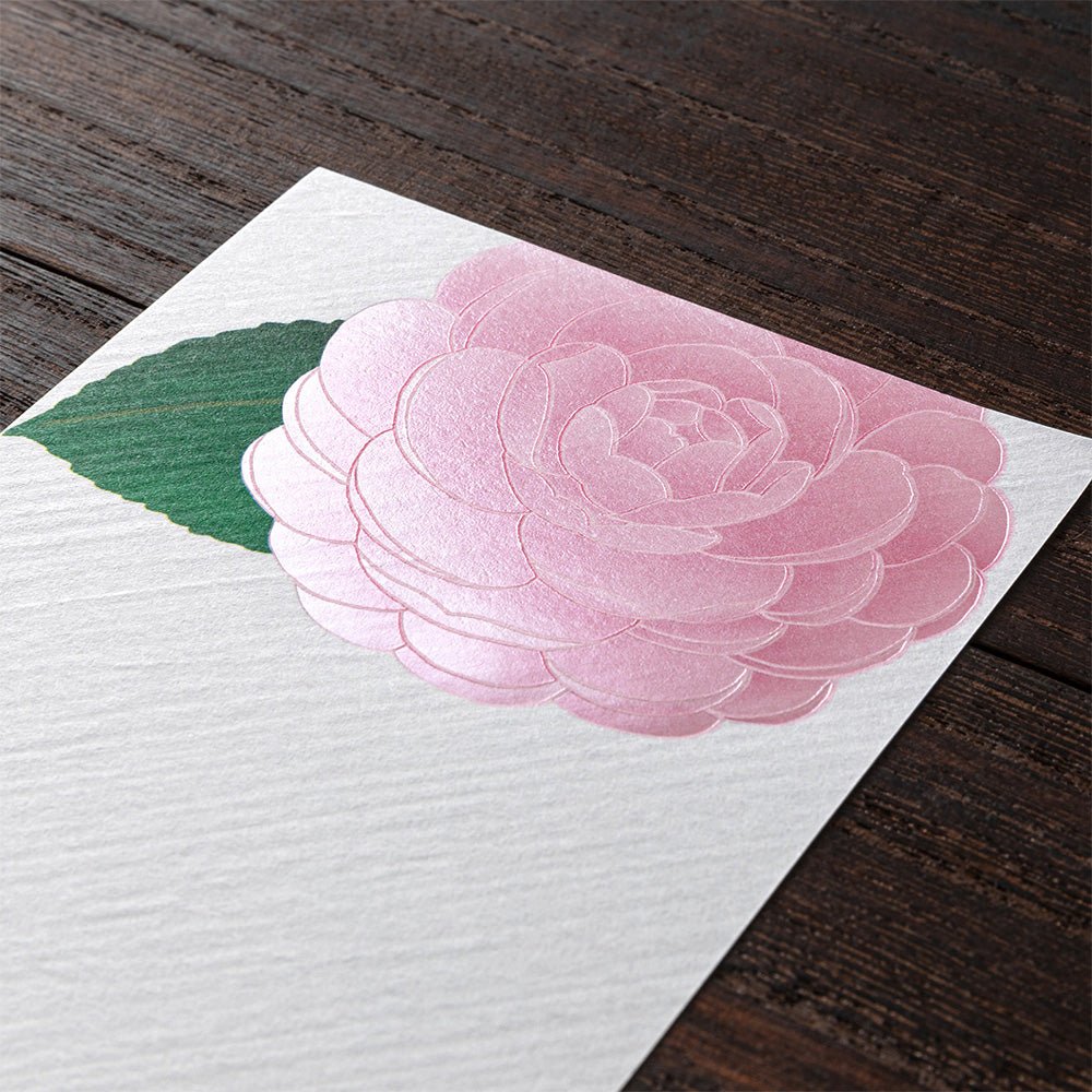 Papier à lettres MIDORI washi - 177 x 84 mm - Camelia Otome - 4902805895965