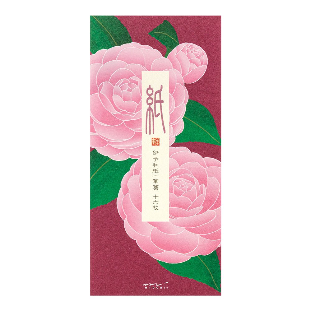 Papier à lettres MIDORI washi - 177 x 84 mm - Camelia Otome - 4902805895965