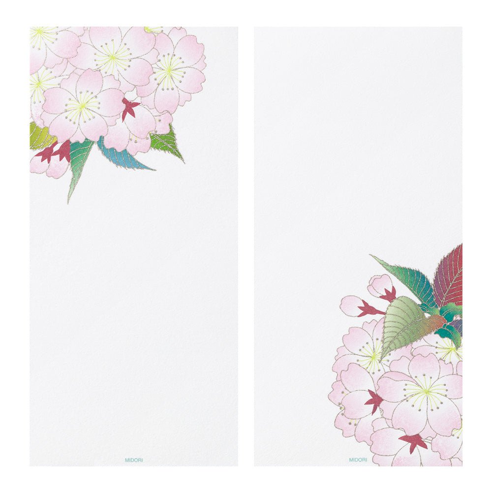 Papier à lettres MIDORI washi - 177 x 84 mm - Cerisier - 4902805895835